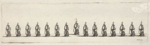 Una flota en línea de Wenceslaus Hollar